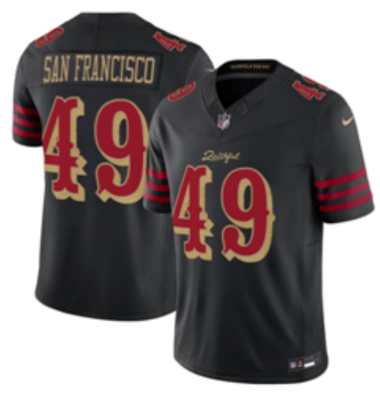 Men 2025 San Francisco 49ers #49 San francisco black 5th generation Nike Limited NFL Jersey style 006